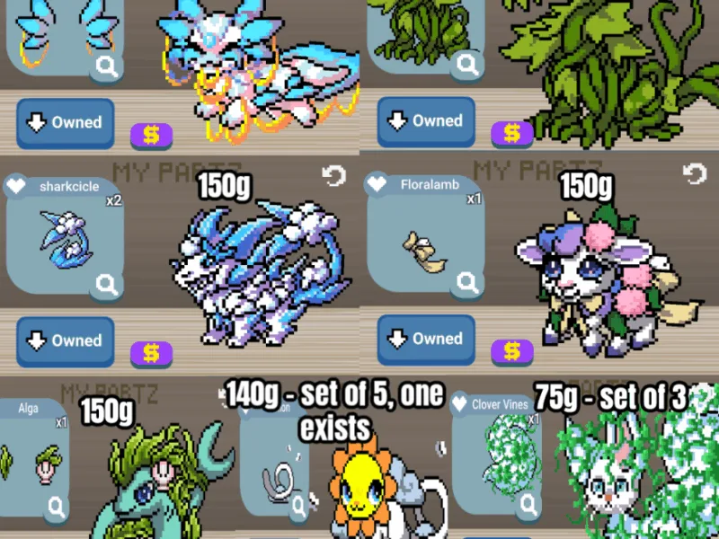 Sea lux sets in parts