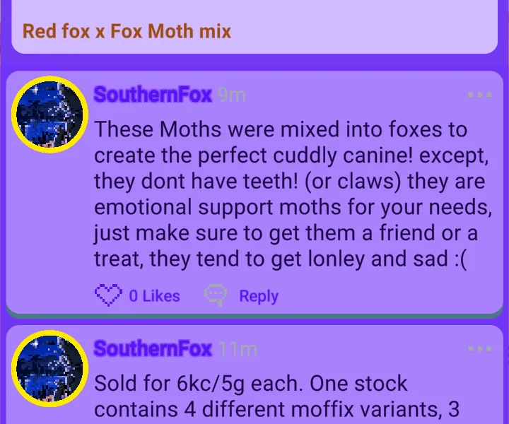 Moffox NEW shop series needing help!